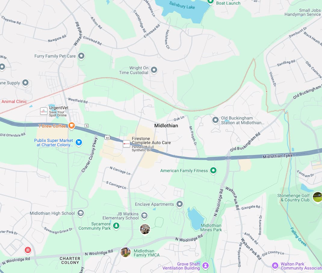 Map of Midlothian, Virginia